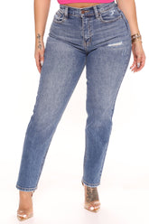 I Got It From My Stepmom High Rise Jeans - Medium Blue Wash Ins Street
